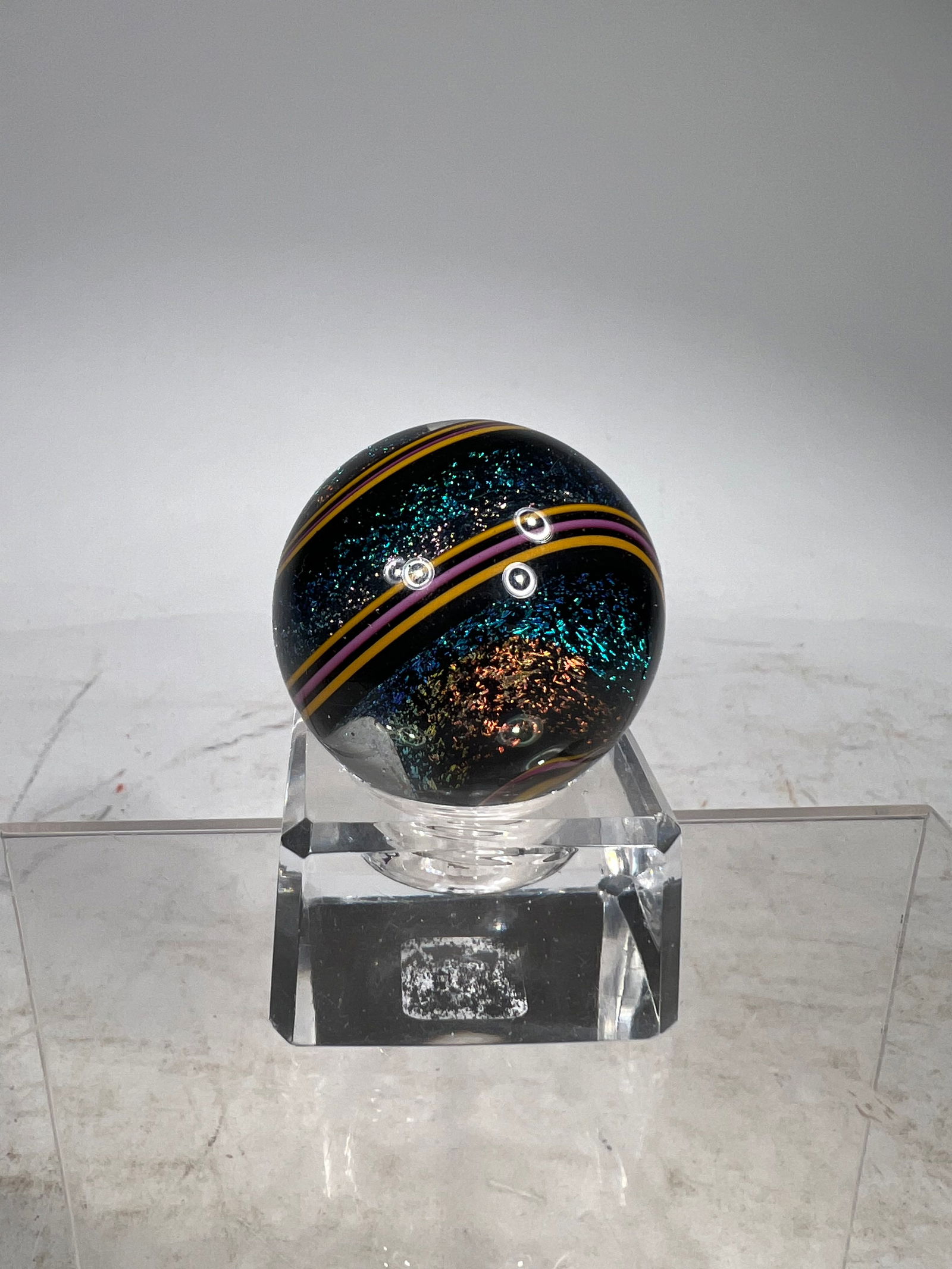 Glitter Swirl Marble, Dichroic Glass by Geoffrey Beetem (1 of 1)