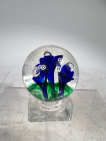 Dark Blue Floral Marble