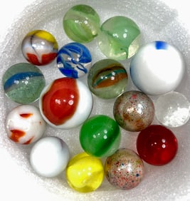 Large Scale Machine Made Marbles (16 total)