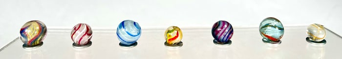 Divided Core Swirl Marbles (7 total)