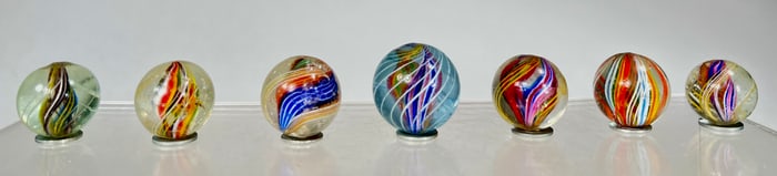 Divided Core Swirl Marbles (7 total)