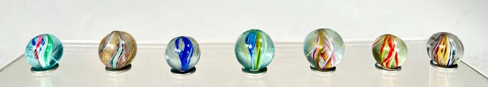 Divided Core Swirl Marbles (7 total)