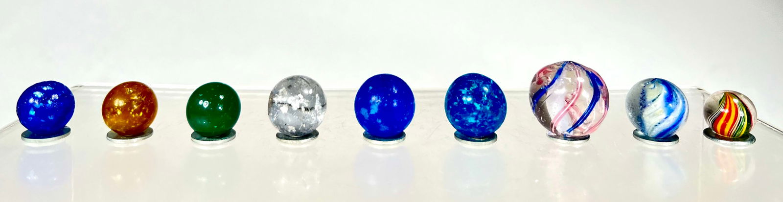 Mica or Swirl Marbles (9 total) (1 of 1)