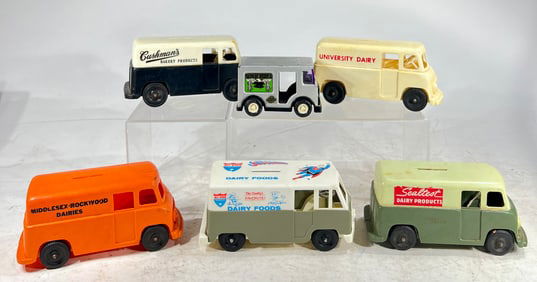 Six Plastic Truck Banks