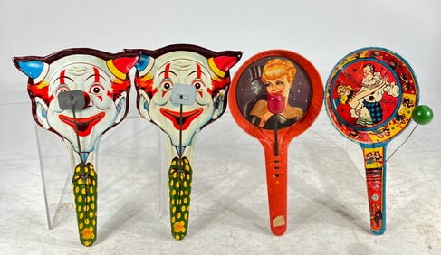 Eleven Tin Noisemakers