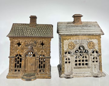 Two Double Door Cast Iron Banks