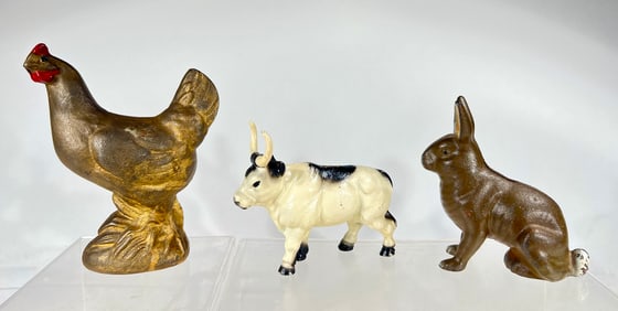 Three Modern Cast Iron Animal Banks