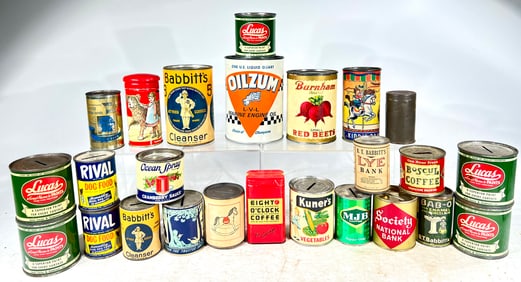 Twentyfive Tin Advertising Still Banks
