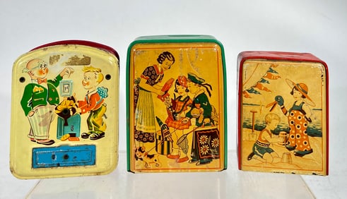 Three Tin Registering Banks