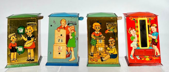 Four Tin Registering Banks