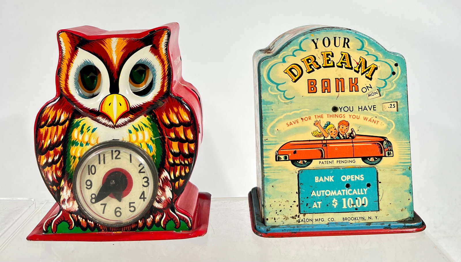 Your Dream Bank/ Owl with Clock Bank: American/Japanese 1950 - 4 3/4" T