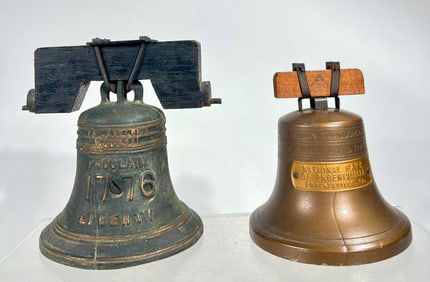 Two Liberty Bell Banks Cast Iron/Tin