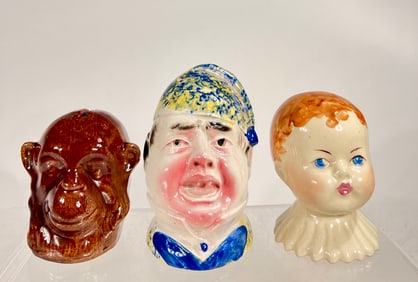 Three Ceramic Bust Banks
