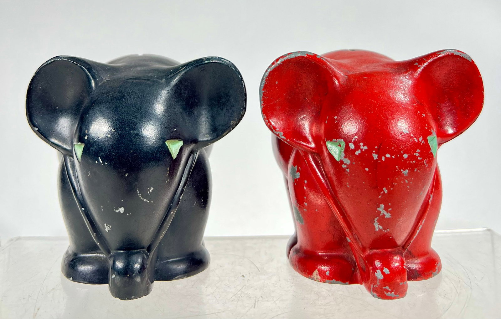 Two Aluminum Elephant Banks: Japanese 1950s - 3 1/2" T