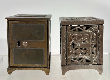 Two Cast Iron Safe Banks