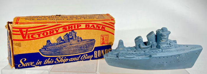 Victory Ship Bank in a Box Made of Composition