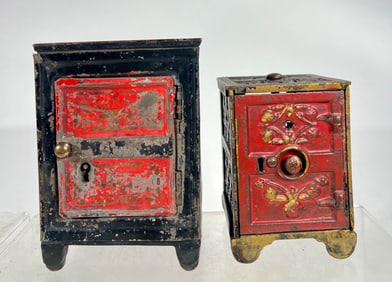 Two Early Safe Banks- One Cast Iron/One Cast Iron & Tin