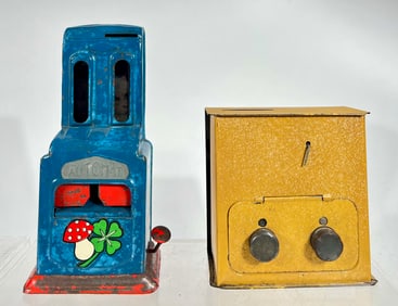 Two Tin Mechanical Banks