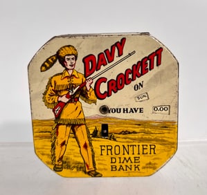 Davy Crockett Pocket Dime Register Bank