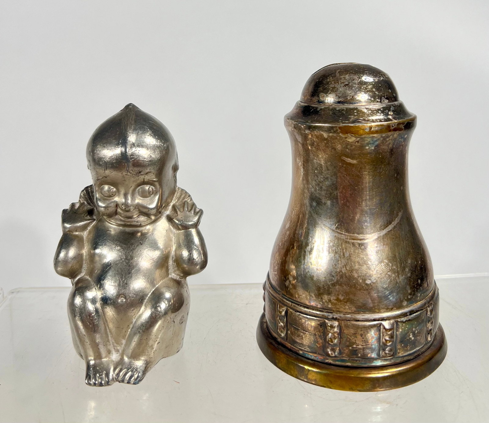 Silver Lead/Silver Still Banks: German 1930s - 4" / 4 1/2" T
