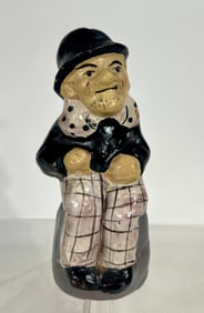 Redware Hobo on a Rock Still Bank