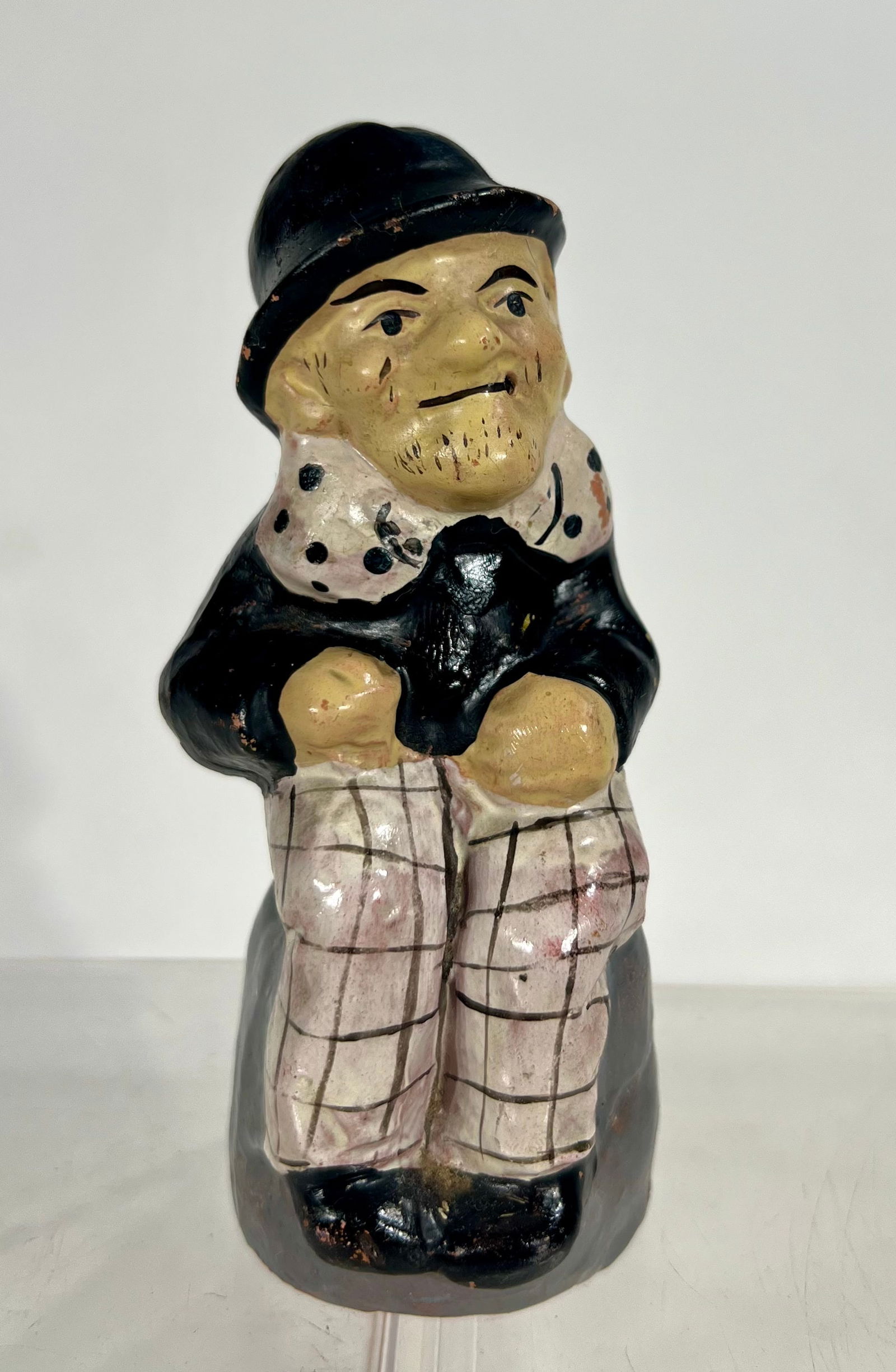 Redware Hobo on a Rock Still Bank: European 1925 - 5" T