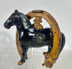 Good Luck Horseshoe Cast Iron Bank