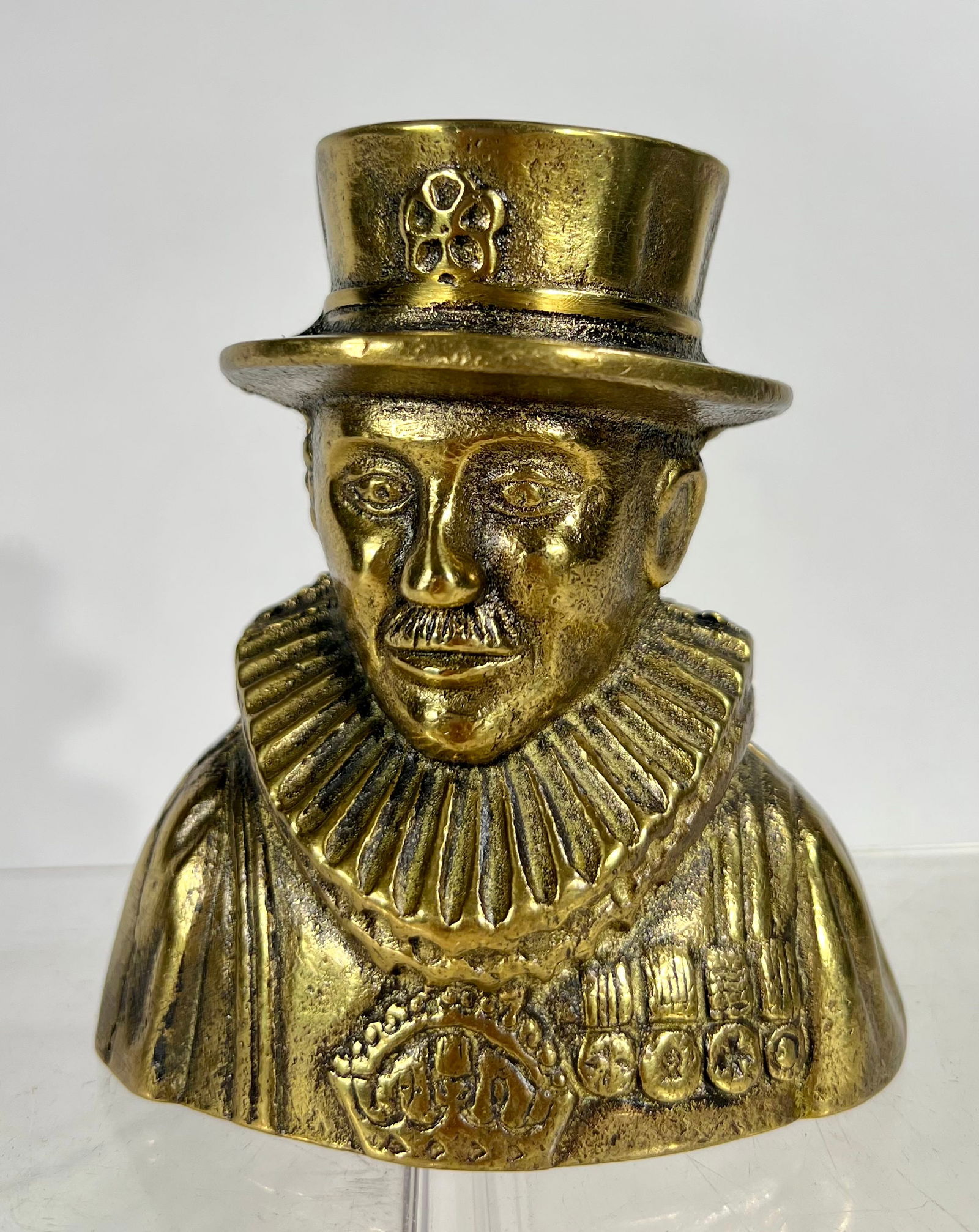 Brass Beefeater Bust Bank; Made of Brass (1 of 3)