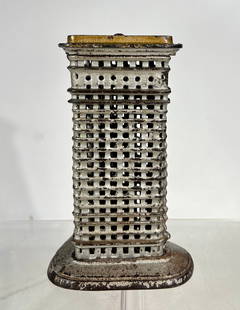 Flat Iron Cast Iron Bank - Second Smallest: Kenton Hardware Kenton, OH 1915 - 5 1/2" T