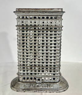 Flat Iron Cast Iron Bank - Second Longest: Kenton Hardware Kenton, OH 1915 - 5 3/4" T