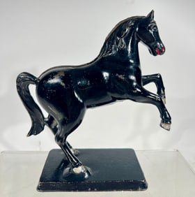 Rearing Horse on Base Cast Iron Bank