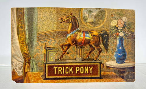 Trick Pony Trade Card: Shepard Hardware Buffalo, NY 1887 - 3" T x 4 7/8" W