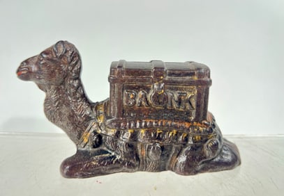 The Kneeling Camel Cast Iron Still Bank