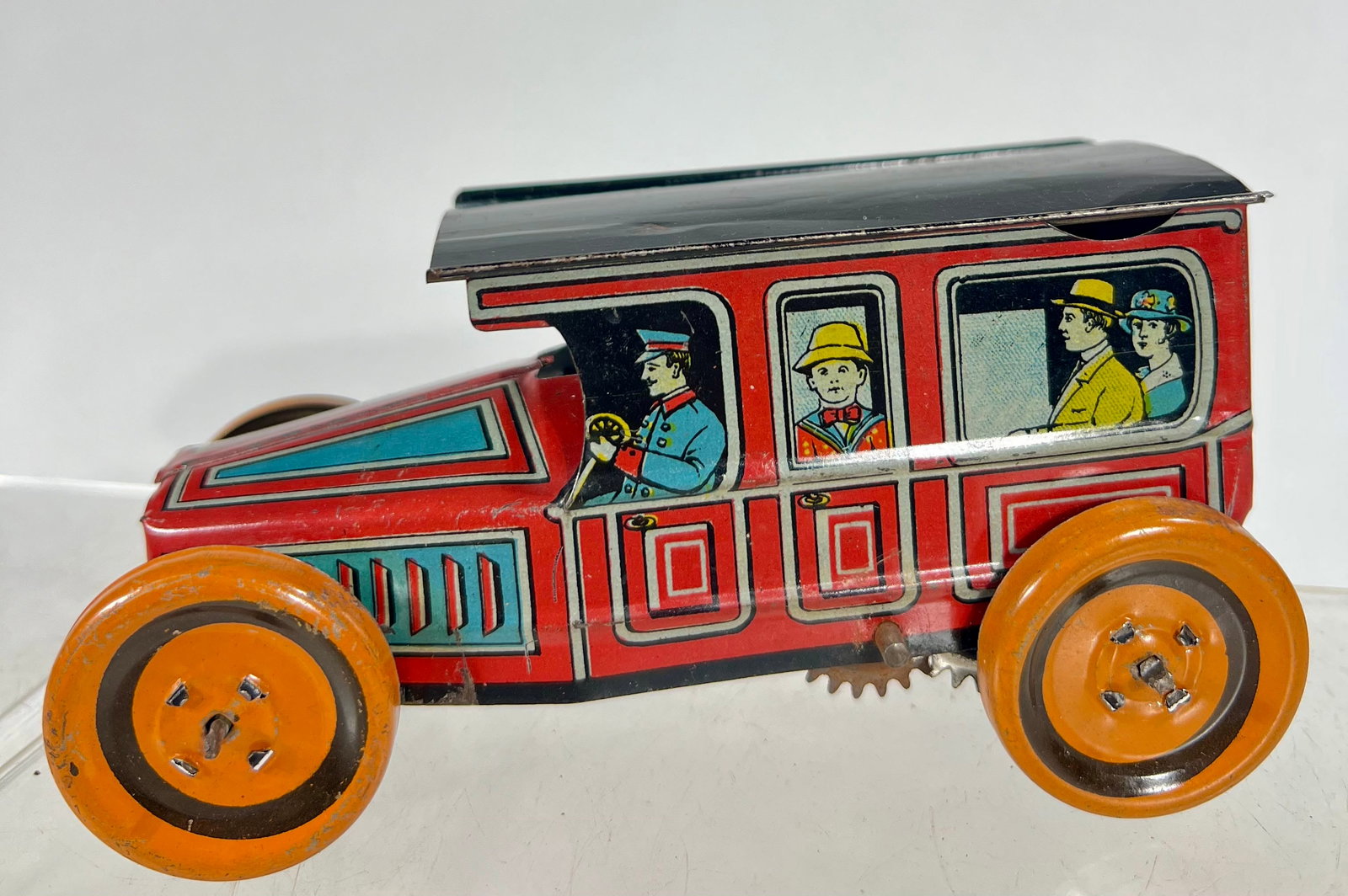 Chauffeur Driven WIndup Limousine: Made by Mohawk Toy Co. American 1925 - 5 1/2" L