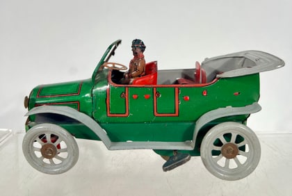 Windup Tin Open Three Seat Car