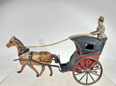 Early Tin Windup Hansom Cab