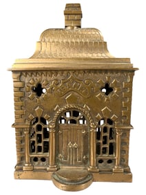 Unusual Brass Roof Bank