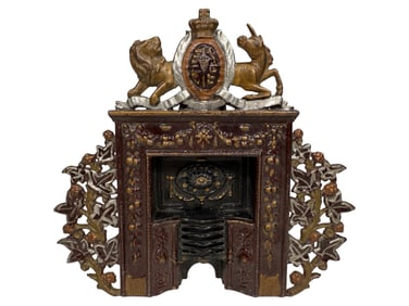 Elaborate Cast Iron Victorian Fireplace