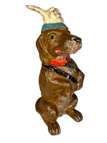 Dachshund with Circus Hat Spelter Bank