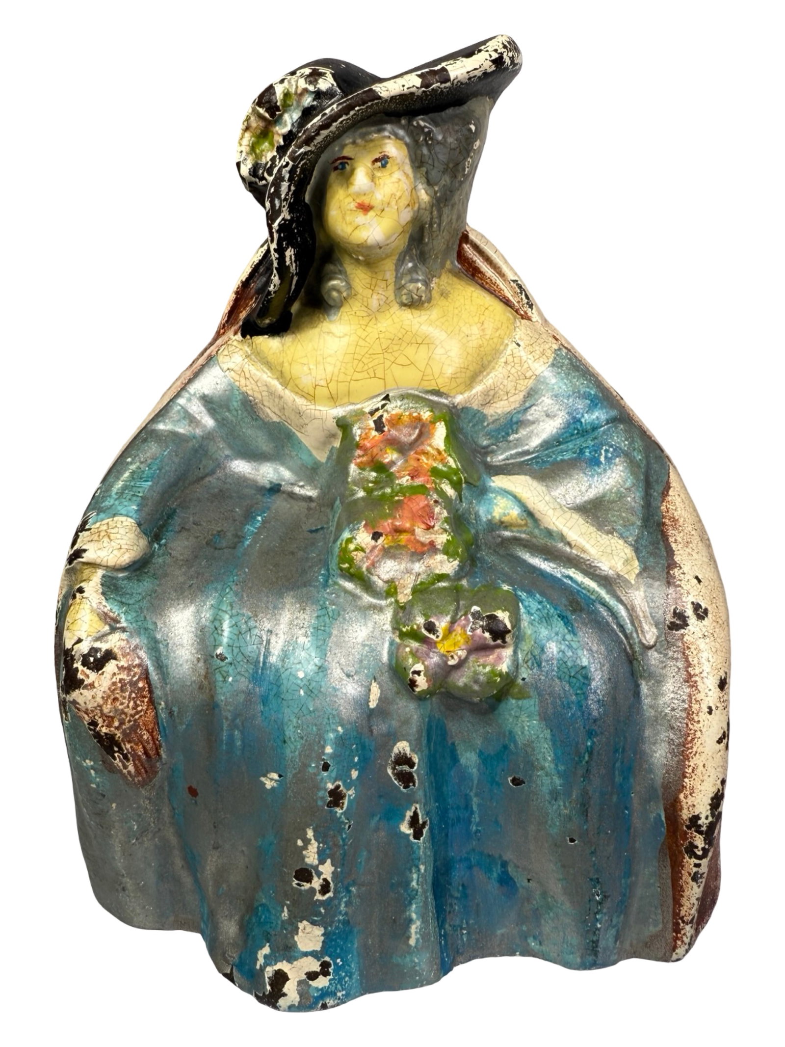 Woman Seated in Chair Doorstop: American - 1930 - 6 1/2" Tall.
