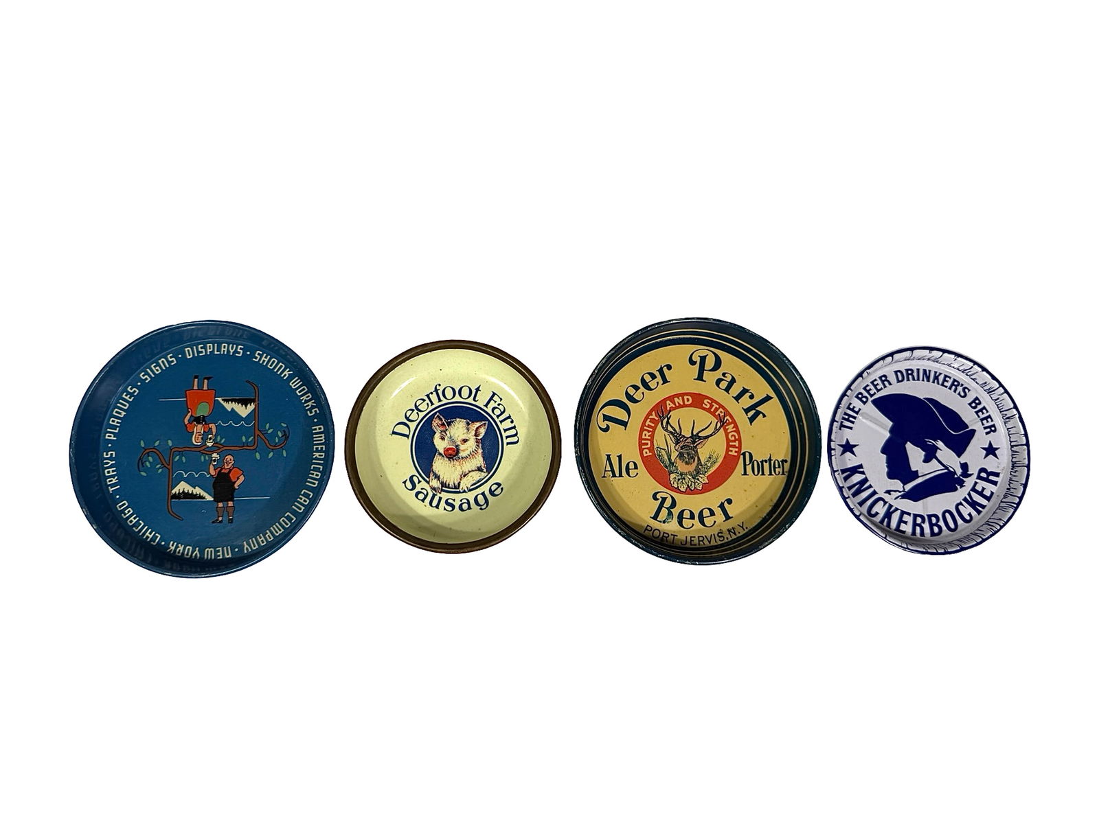 Four Tin & Porcelain Tip Trays (1 of 9)