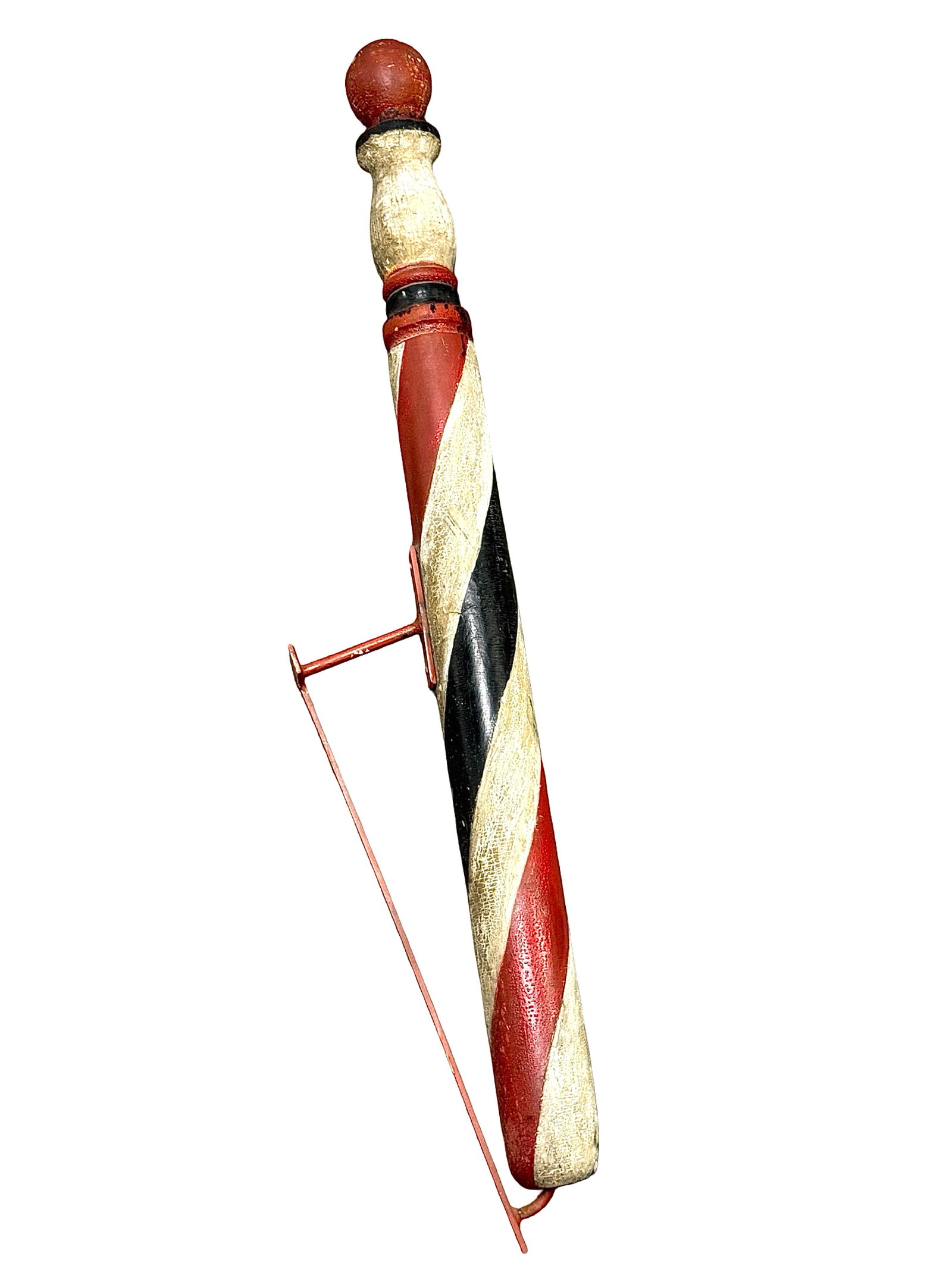 Barber Pole: American - 1910. 50" Tall x 10 Diameter (with mount).