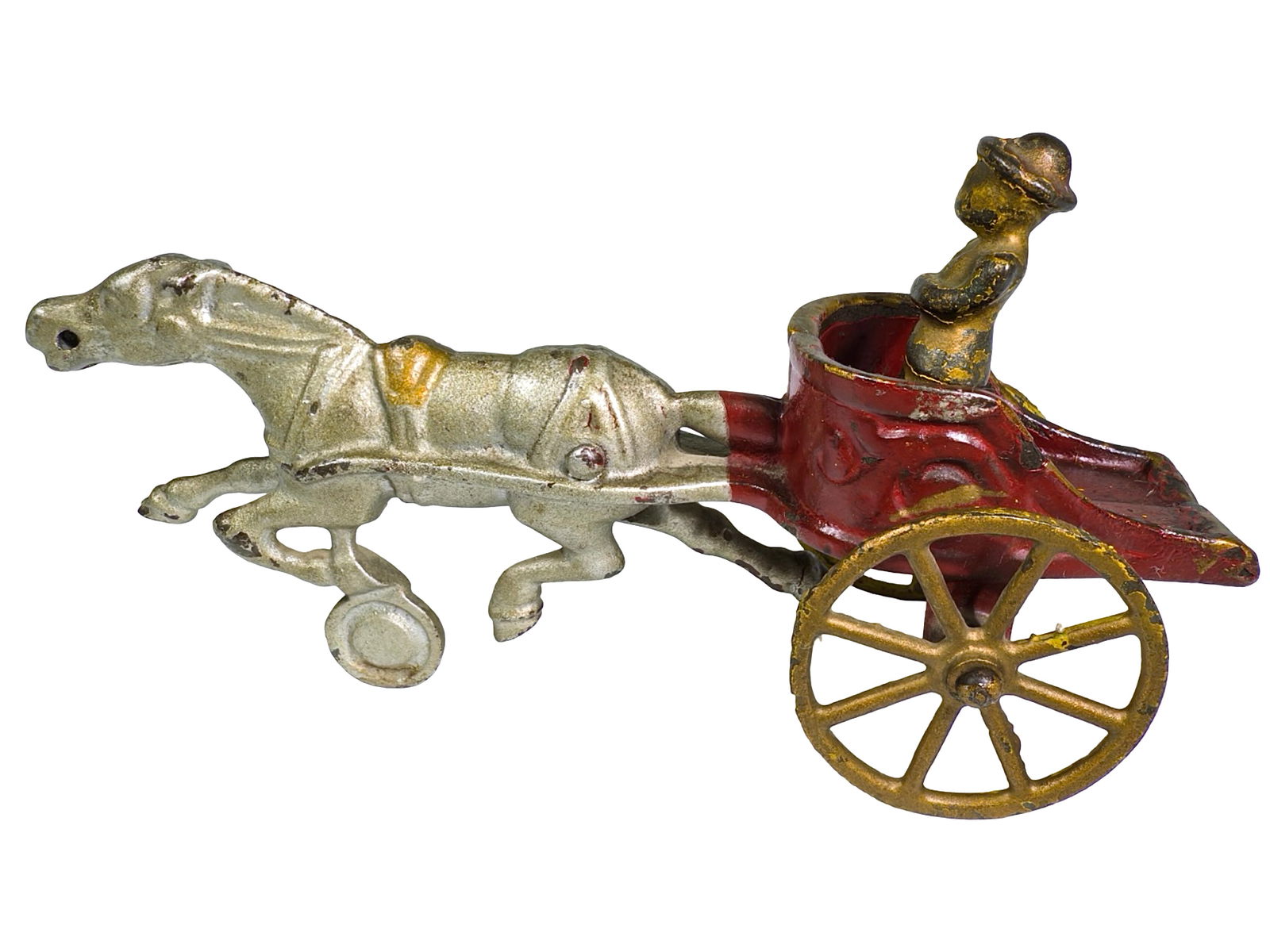 Chariot Toy: Dent Mfg. Company. Fullerton, PA - 1910's. 7 1/4" L x 4" T x 2 1/2" W.