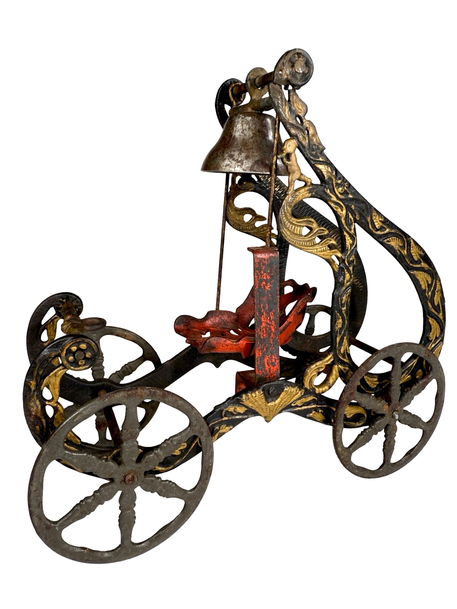 The Charity Swing Bell Toy: American - 1890's - 9" L x 9" T.