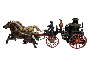 Scarce Oversized Fire Pumper Iron Toy