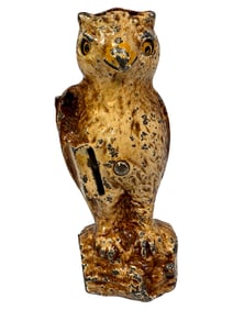 Owl Slot in Book - Cast Iron Mechanical Bank