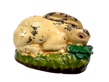 Rabbit in Cabbage - Cast Iron Mechanical Bank