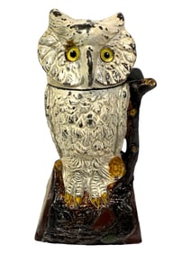 White Owl Turns Head - Cast Iron Mechanical Bank