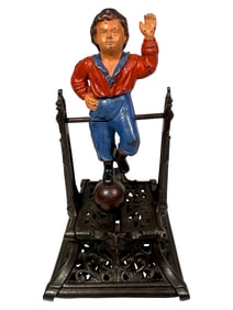 Boy on Trapeze - Cast Iron Mechanical Bank