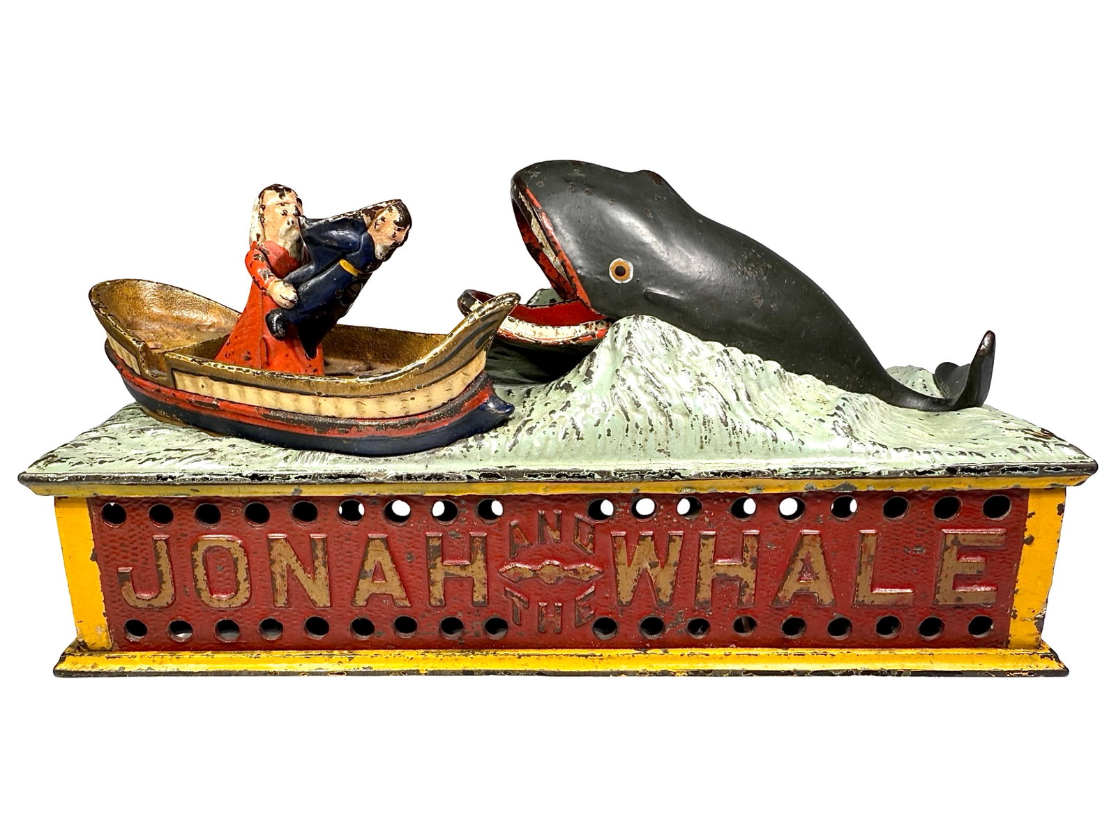 Jonah and the Whale - Cast Iron Mechanical Bank: Shepard Hardware Company. Buffalo, NY - 1880's.